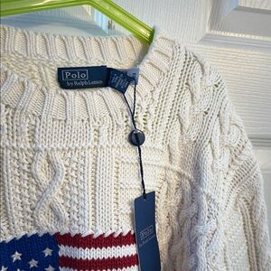 Polo by Ralph Lauren Women's White Cable Knit Sweater